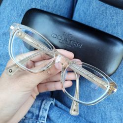 Coach Gold/Biege Fashion Eye Glasses