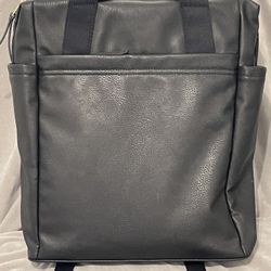 New Black Leather Backpack