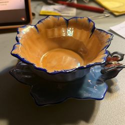 Noritake Hand Painted Lotus Flower with Butterfly Set