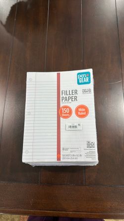 8 packs of wide ruled paper