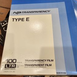 NEW CANON TRANSPARENCY FILM TYPE E 100 SHEETS 8 1/2 X 11, Made In USA, NEW