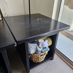 Two Black Side Tables