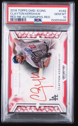 Clayton Kershaw auto 5/5 Baseball card
