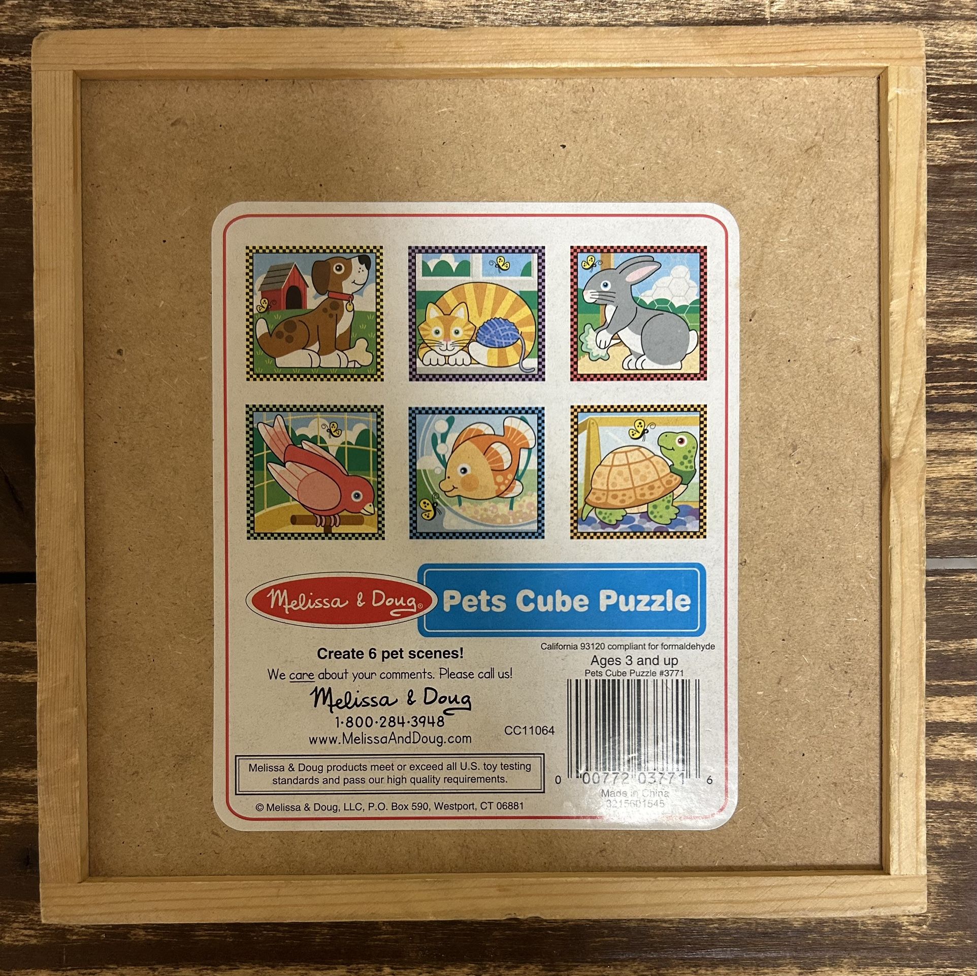 Melissa & Doug Cube Puzzle - 6 Pet Scenes In One Puzzle 