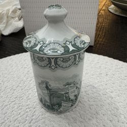 Spode Collection GREEN Coriander Spice Jar With Lid