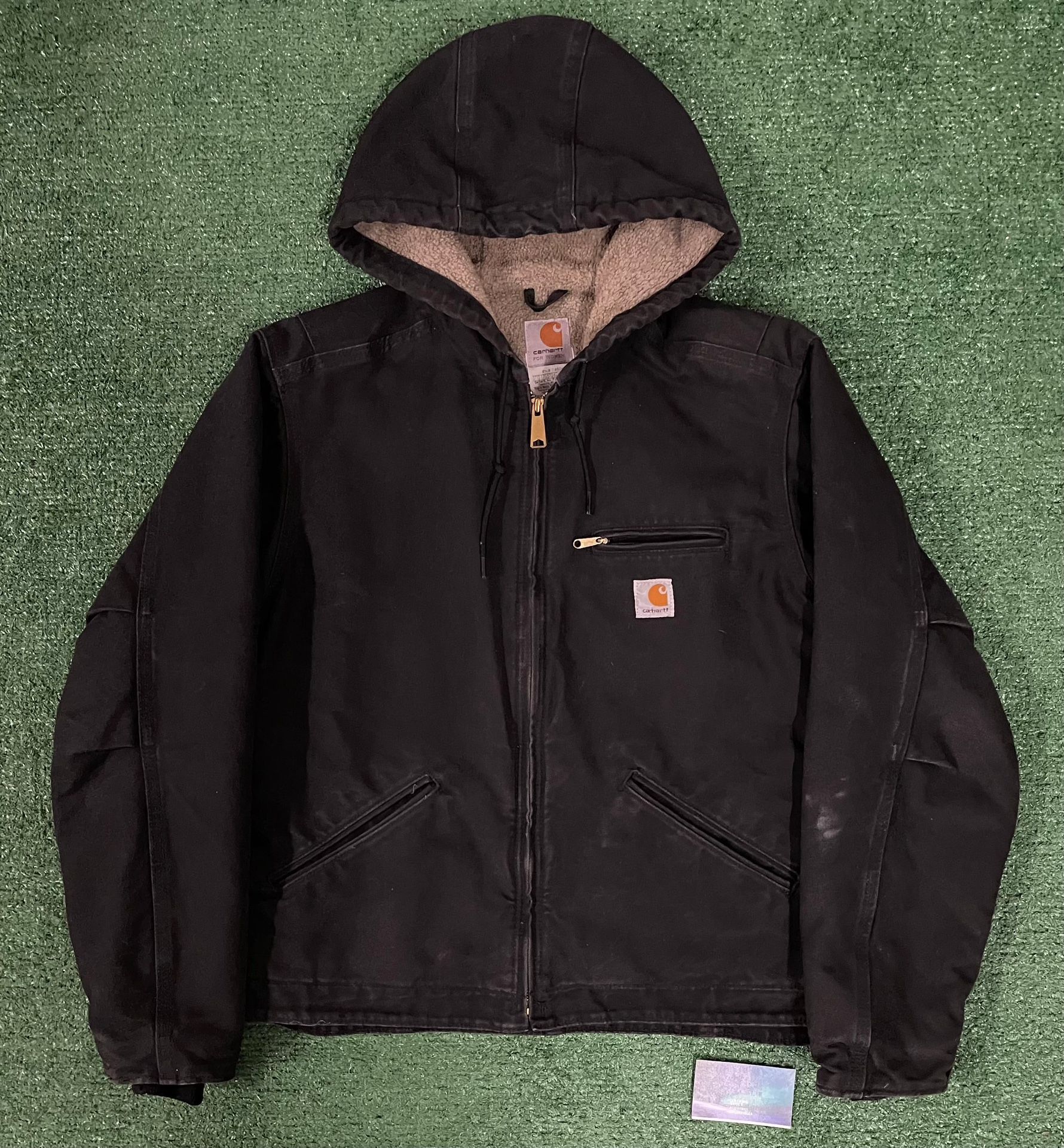Carhartt hooded Sherpa black jacket