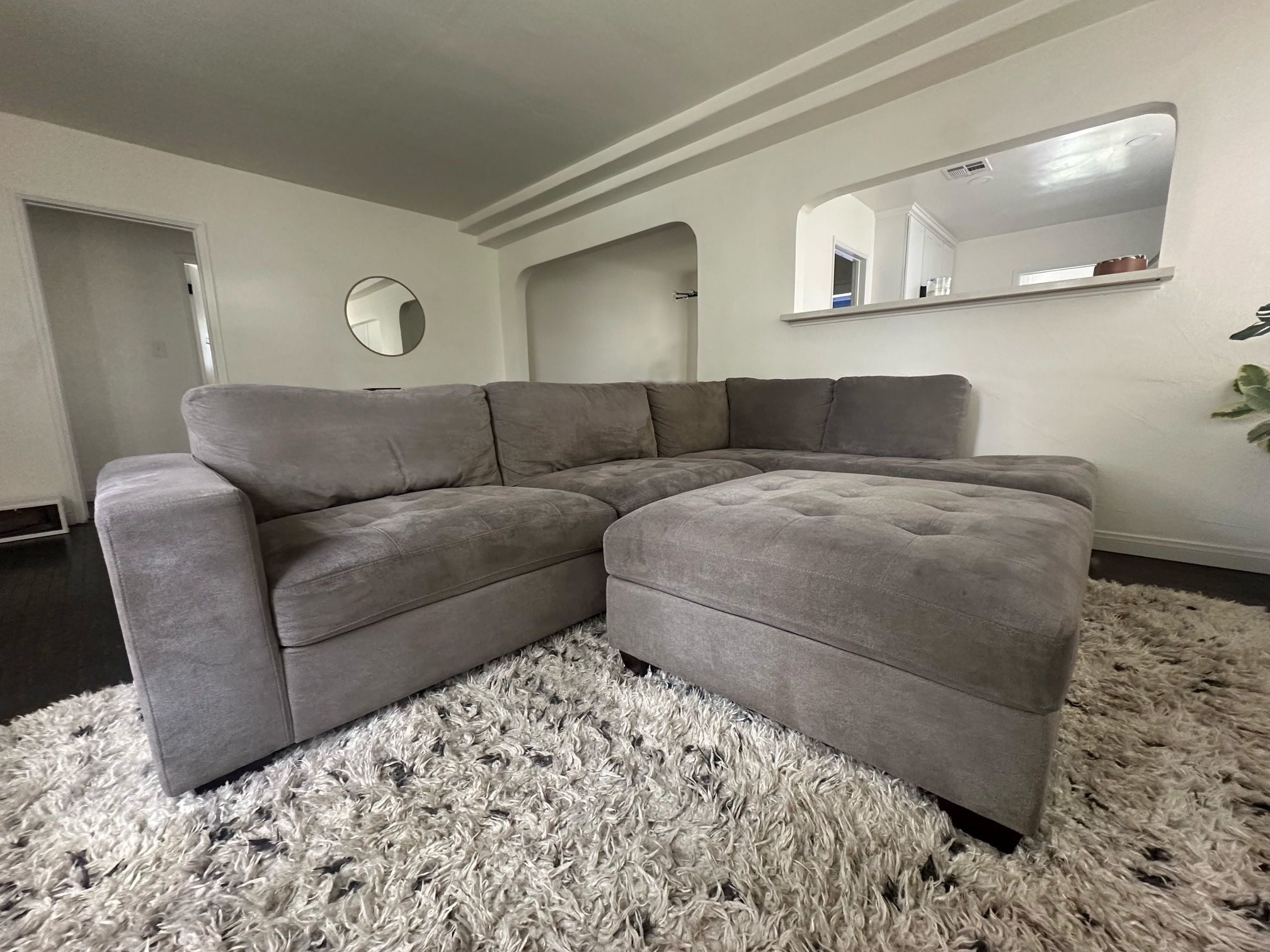 Grey Sectional with Ottoman
