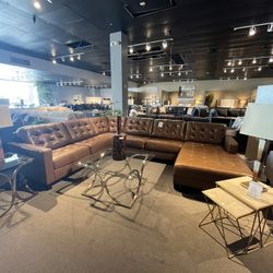 Auburn 4PC Leather Chaise Sectional Couch