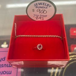 Tennis Bracelet And Ring Bundle 