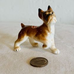 Vintage bone china bull dog miniature figurine