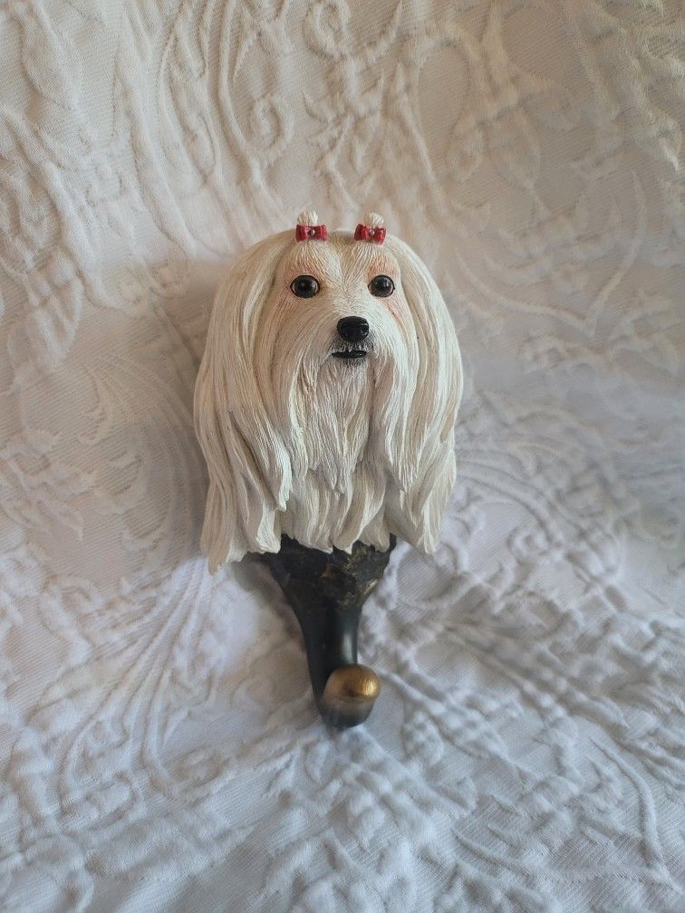 Beautiful Maltese Dog Sturdy Wall Hook Made and Designed by Nature's Window
