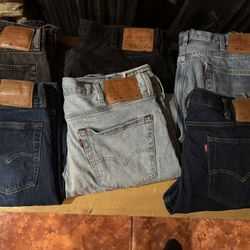 Lot Of 6 Modern LVC Levi’s Big E 501 Jeans 93 Waist 38 