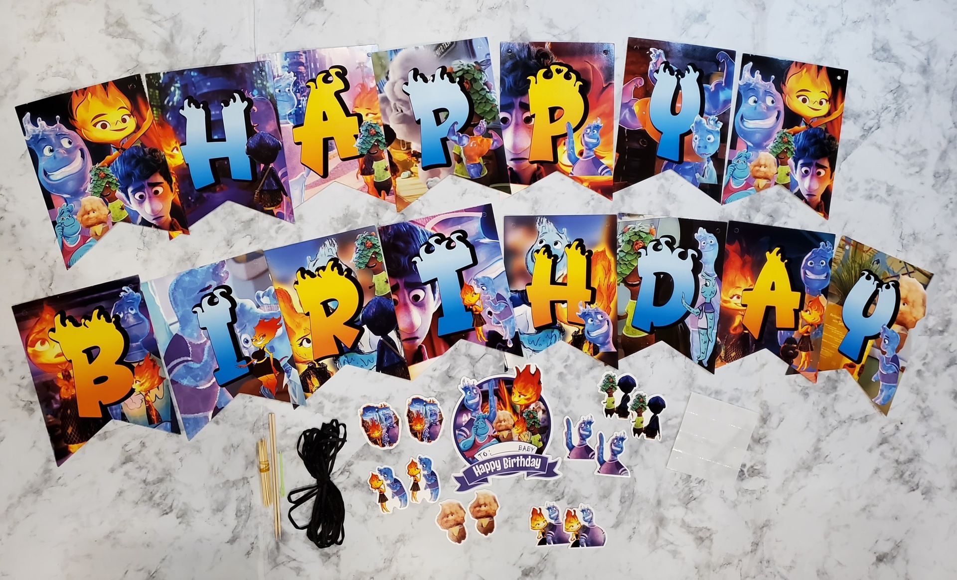 Elemental & Onward Banner Birthday Party Supplies Decorations