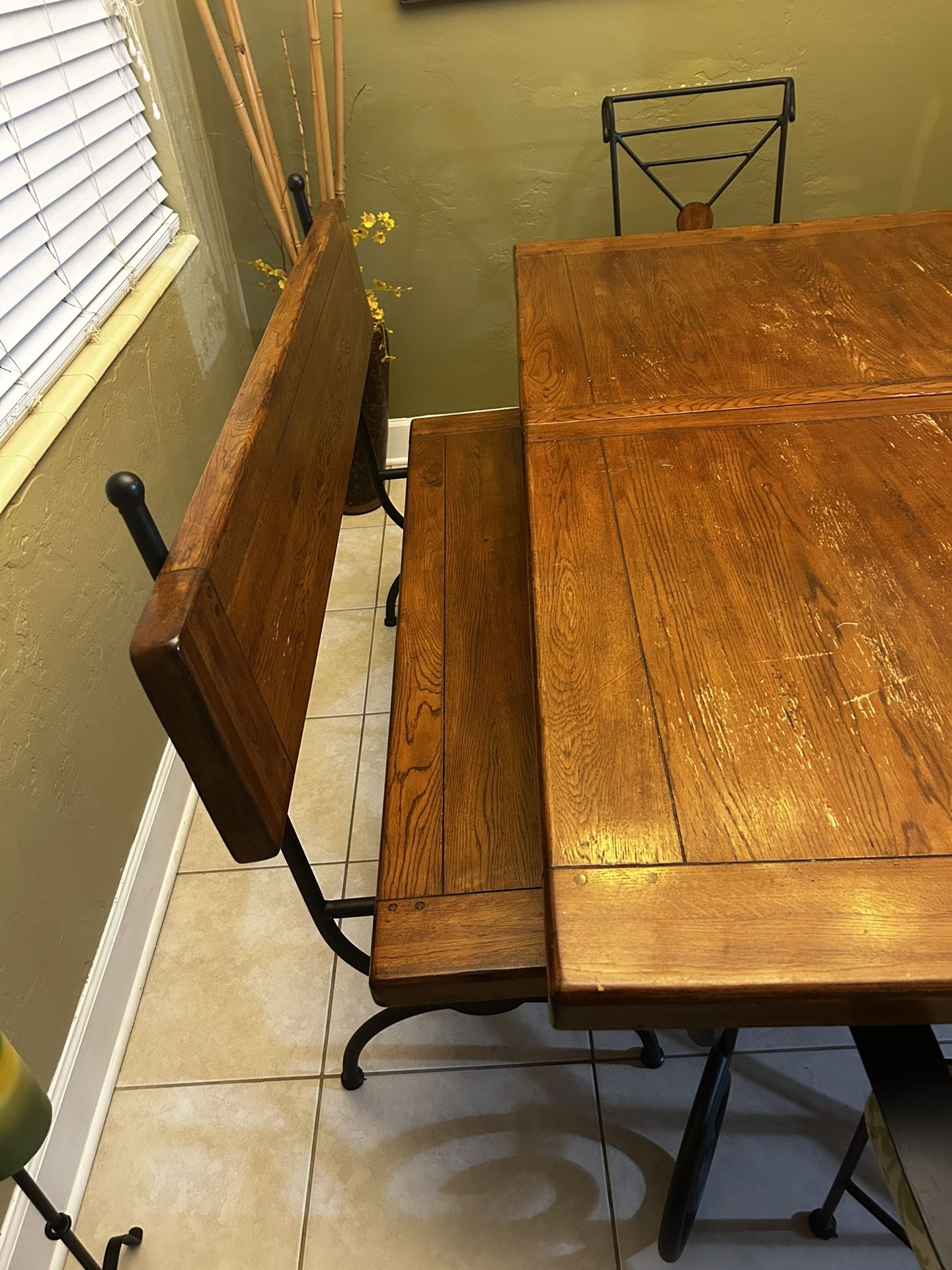 Dining room Table And Chairs -Solid wood And iron 