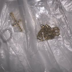 Cross Pendant And Rope Chain