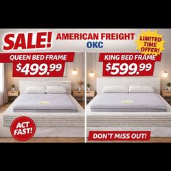🔥 LIMITED TIME BED FRAME SALE – OKC! 🔥
🚚 DELIVERY AVAILABLE
