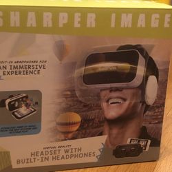 Sharper Image Virtual Reality Headset with Integrated Headphones Color variety , Black and White.