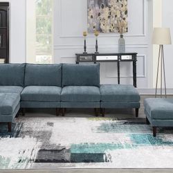 Brand New Grey Modular Sectional Sofa + Chair