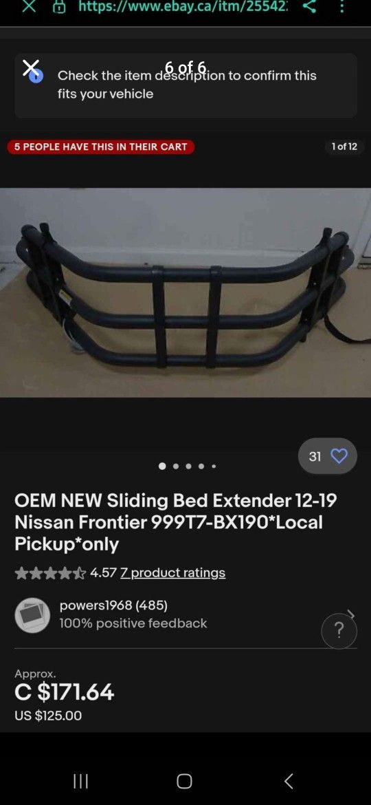 nissan frontier oem bed extender