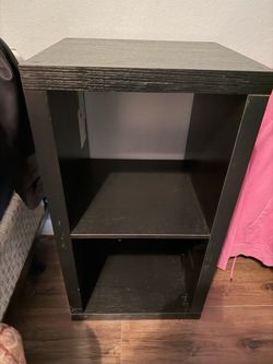 IKEA Kallax Black Wood 2-Shelf Bookcase