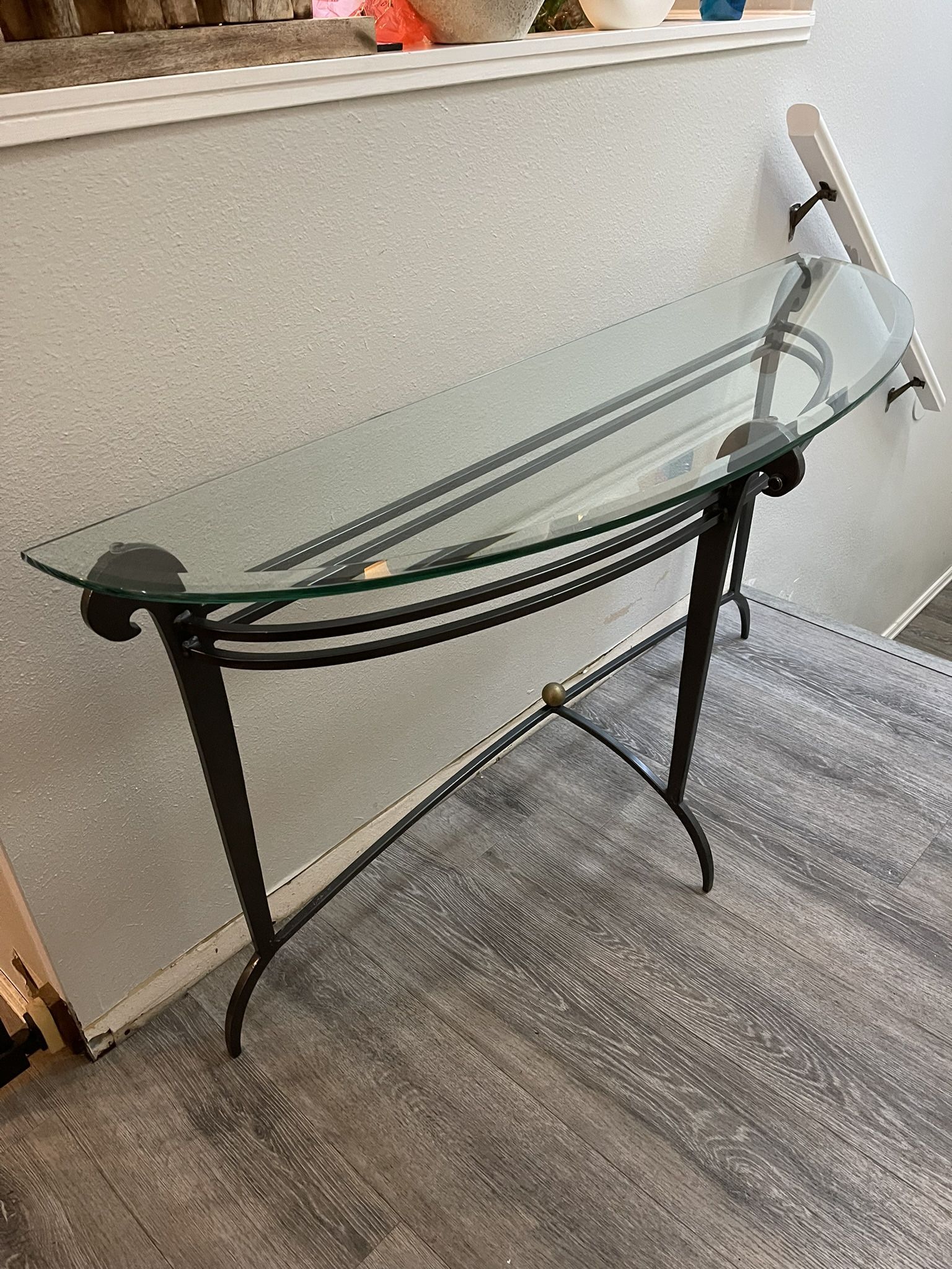 Glass Metal Console/Entry Way Table