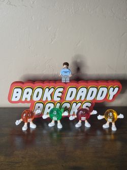 Set of 4 Vintage M & M's Candy Pencil Riders or Pencil Holders Collectible minis