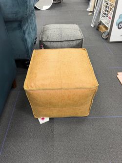 WyndenHall Wendal Square Faux Leather Pouf