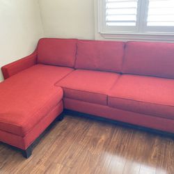 Sectional 2 Piece Sofa Chaise - SCARLET (RED)