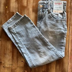 New With Tags, Girls Cat And Jack Paper Bag Waist Light Blue Denim Stretch Jeans From Target. Size 8.