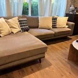 Sectional Velvet Sofa 