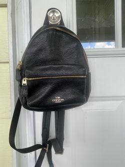 Leather coach backpack