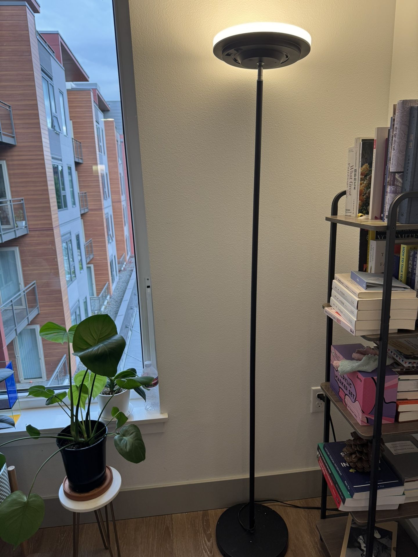 Floor Lamp, 30W/3000LM Sky LED Modern Torchiere Floor Lamps, 3 Color Temperatures & Dimmable Super Bright Floor Lamp, Tall Standing Pole Lamps with Re