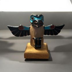 Hand Carved Eagle Totem Pole