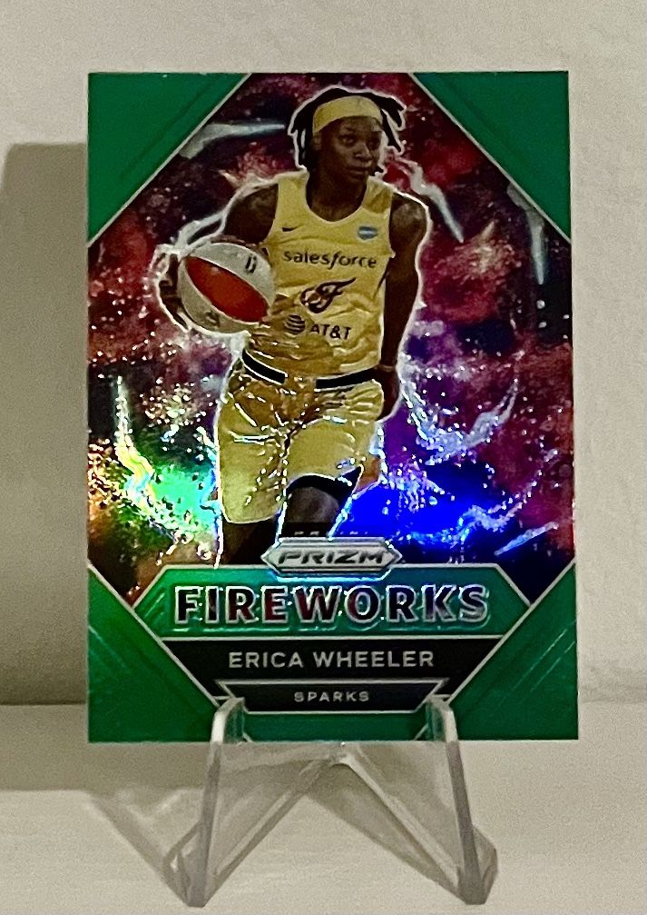 2021 Panini WNBA Prizm ERICA WHEELER Fireworks GREEN PRIZM #15 Sparks