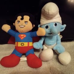 Superman And Smurf Toys Good Condition $7.00 Each 