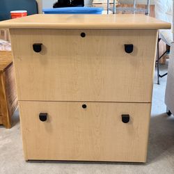 Lockable Wood Filing Cabinet
