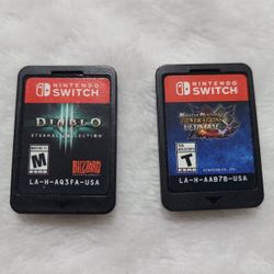 Diablo 3 & Monster Hunter Nintendo Switch Games (See Description)