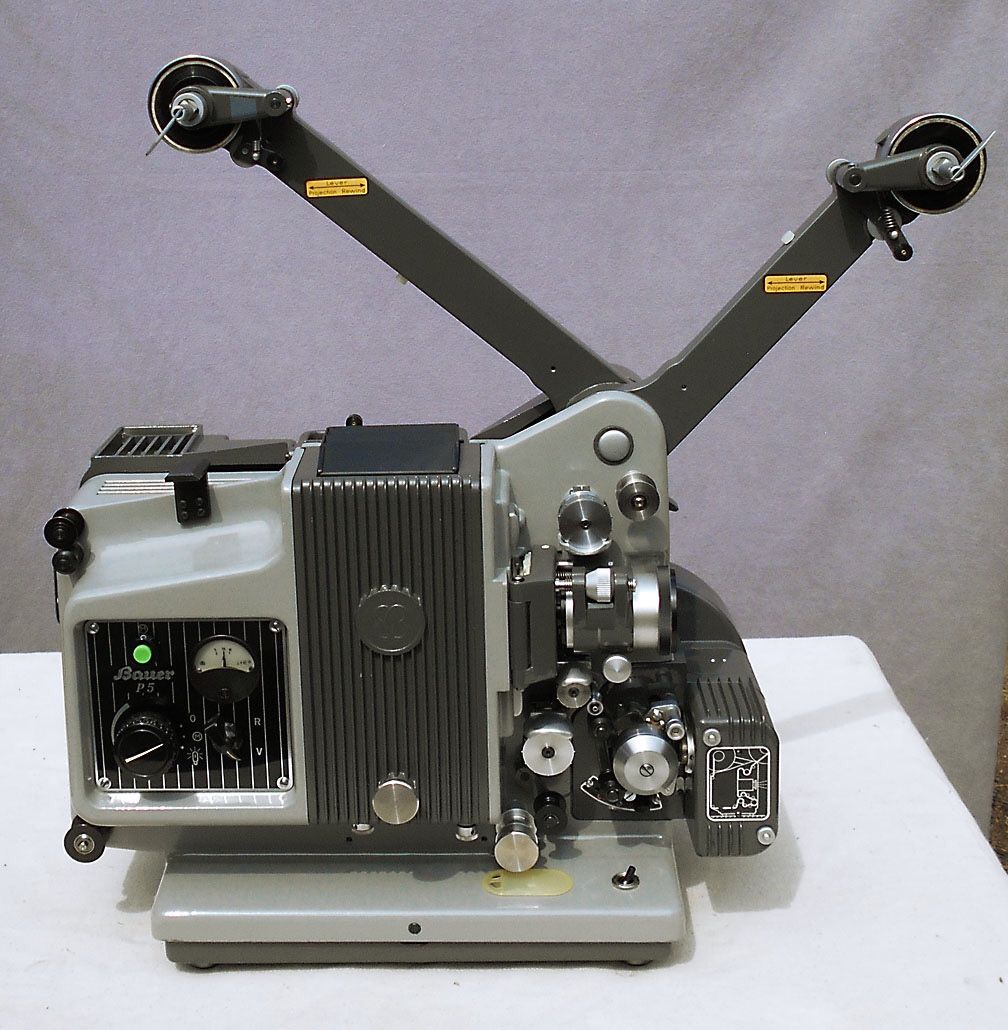 BAUER P5 German 16mm Movie Projector w/ Speaker + Controller