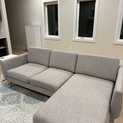 IKEA Smedstorp Sectional Sofa with Chaise – Beige – Good Condition