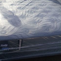 Brand New Queen Size Plush Sealy Mattress And Box Spring Free Delivery Depends On Location 