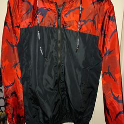 Boys Red Camo Waterproof Jacket