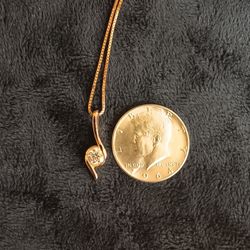 19.7" 1Carat Moissanite Pendant With 18k Gold Plating