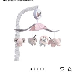 Lambs And Ivy Pink And Grey Animal Crib Mobile!! Super Cute. Barely Used.