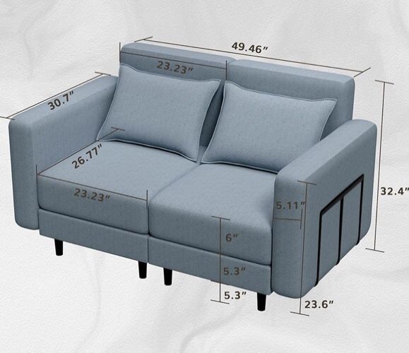 Modular Sofa Couch, 2 Seat Modular Sectional Couch (NEW)