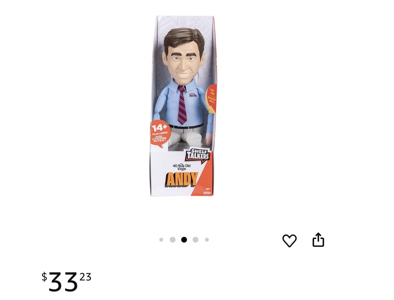 Shelf Talkers 12" Talking Plush Andy from The 40-Year-Old Virgin Movi