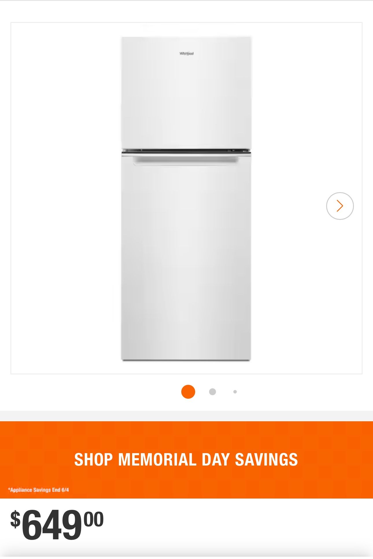 Whirlpool 11.6 cu. ft. Top Freezer Refrigerator