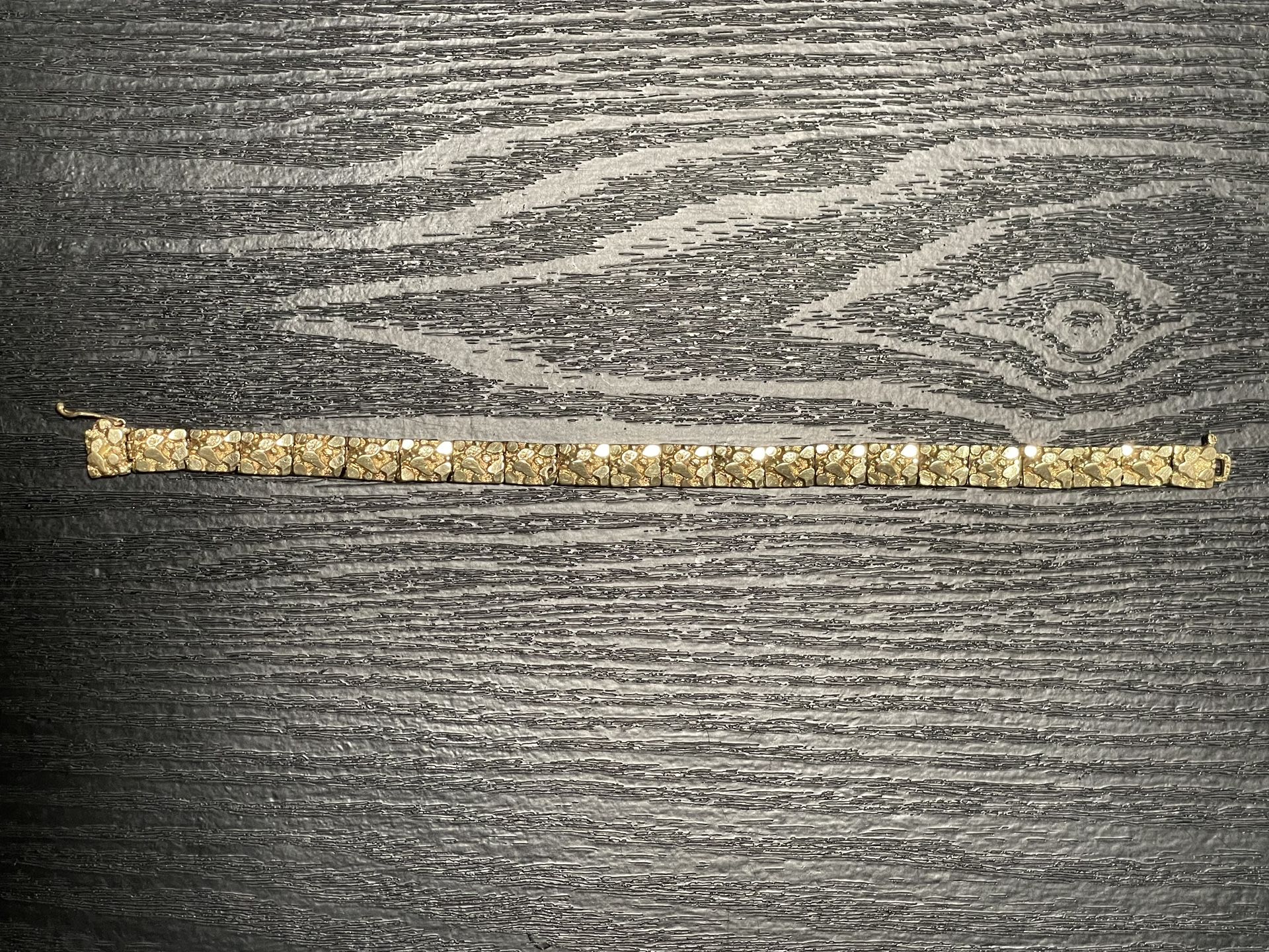 14k solid gold nugget bracelet