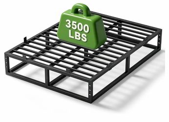 14 Inch Kind Size Bed Frame,Metal Platform Upgrade Heavy Duty Base Black