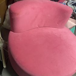 kids pink swivel round chair