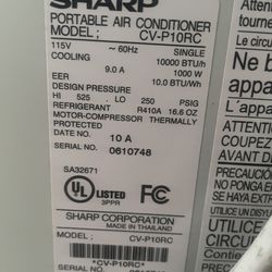 Portable AC Unit Sharp 10000 BTU